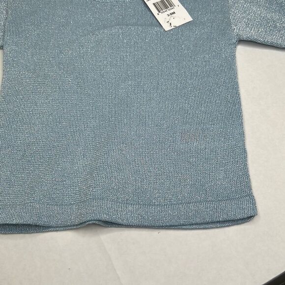 Miles the Label Metallic light blue sweater dress size 3-6 months NWT - Picture 4 of 15